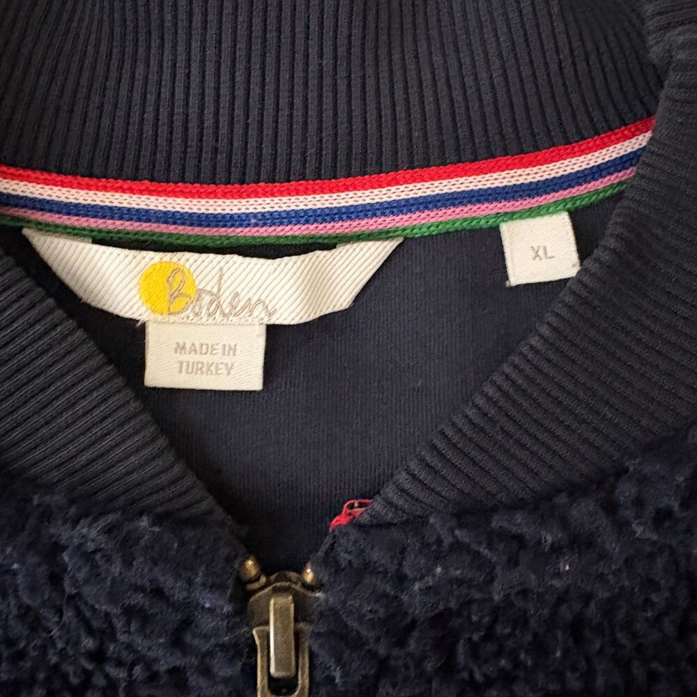 Boden Women's Long Sleeve Teddy Bomber Full Zip Jacket SV3 Navy Blue XL - Picture 2 of 8
